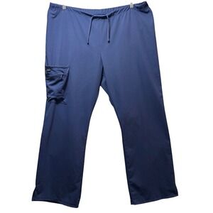 Jockey Scrub Pants‎ 2X Navy Blue Drawstring Cargo Pocket Comfort Fit